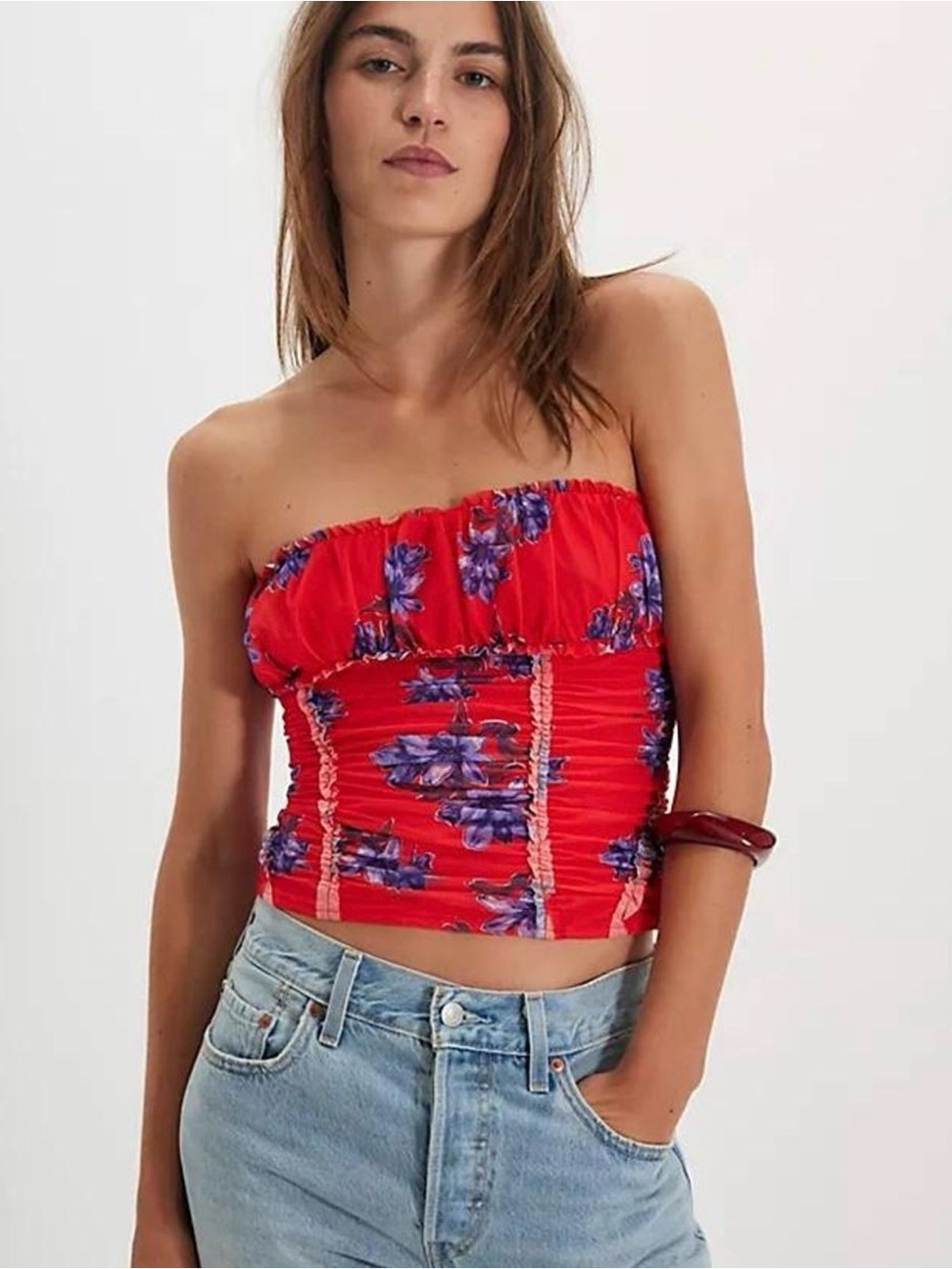 Free People Scottie Printed Tube Top Size M NWOT